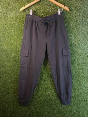 Nicole Miller New York White Linen Cargo Pants Womens Size Small S Mid Rise 26"